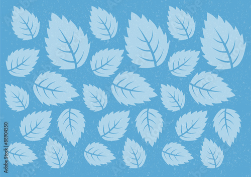 blue stylized leaf pattern. Vector illustration