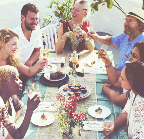 Friends Friendship Outdoor Dining Hanging out Concept