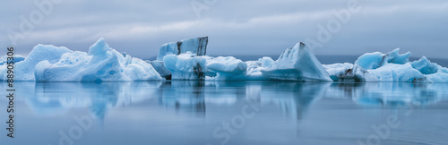 floated icebergs in valley of icebergs in twillights in Iceland © sergejson