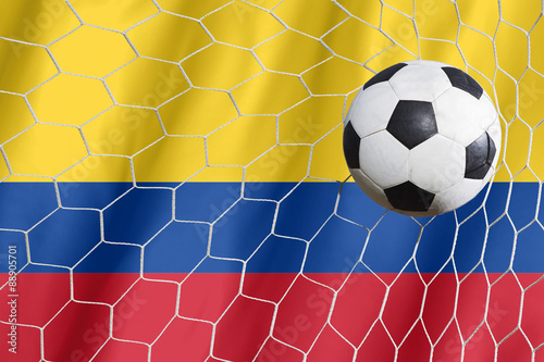 soccer ball on columbia flag © FAMILY STOCK