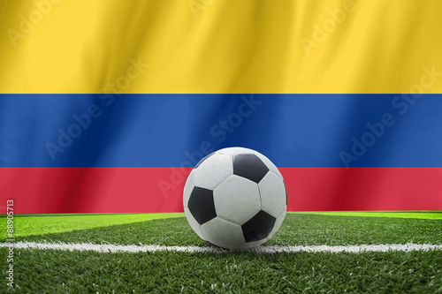 soccer ball on columbia flag