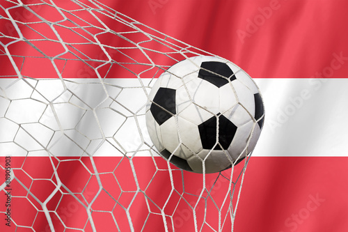 Flag of austria with Soccer ball