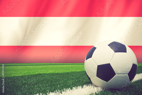 Flag of austria with Soccer ball vintage color