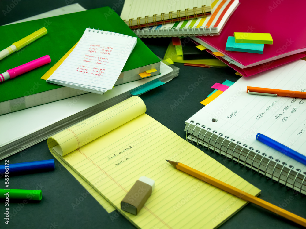 Learning New Language Writing Words Many Times on the Notebook; Learning New Language Writing Words Many Times on the Notebook;