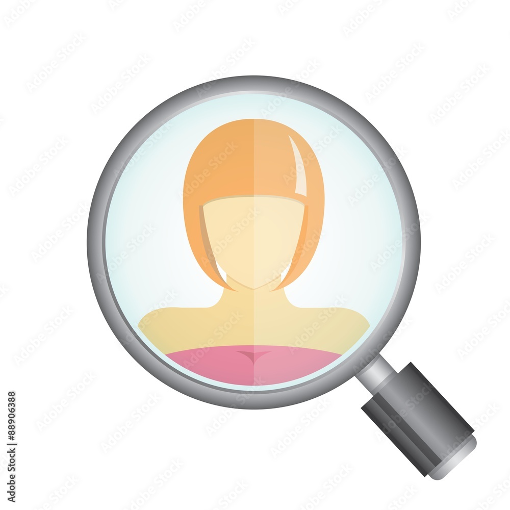 Fototapeta premium magnifier glass and a woman