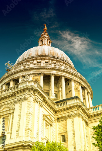 Majesty of St Paul Cathedral on a sunny day, London