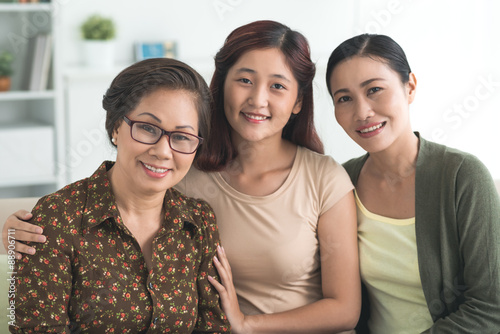 Grandmother, mother and daughter