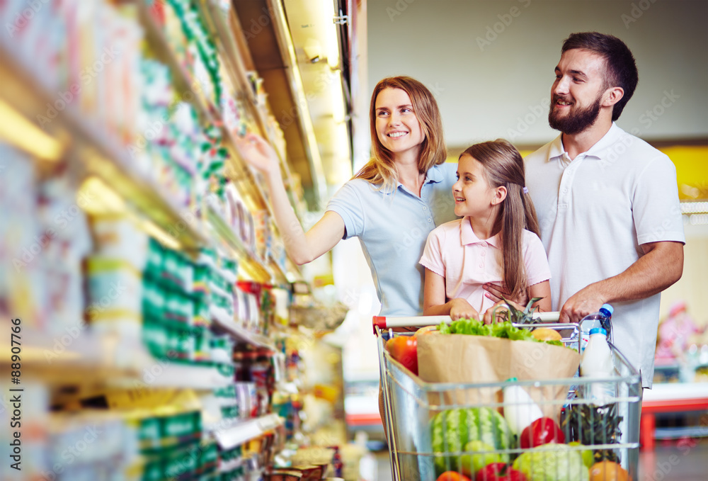 Buying food in hypermarket