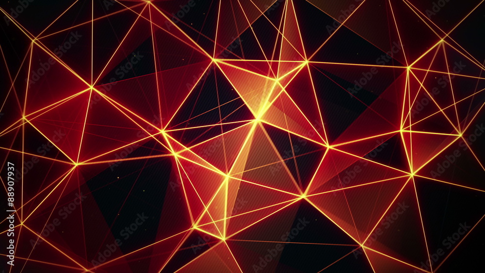 Futuristic glowing orange network seamless loop