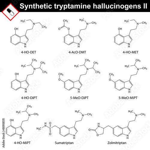 Artificial tryptamine hallucinogens, second set photo