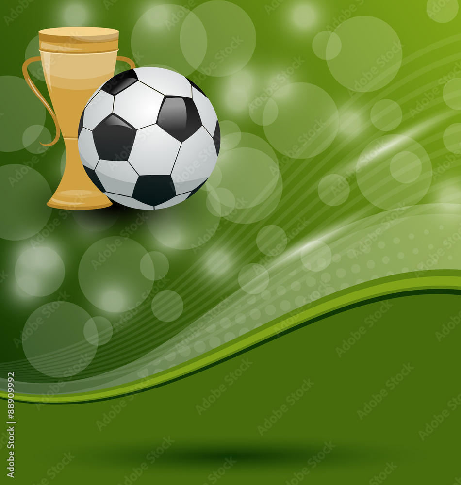 Naklejka premium Football card with ball and prize