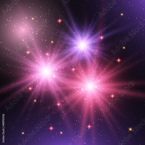 Three color stars in space