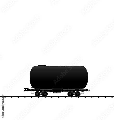 Illustration petroleum cistern wagon freight railroad train, bla