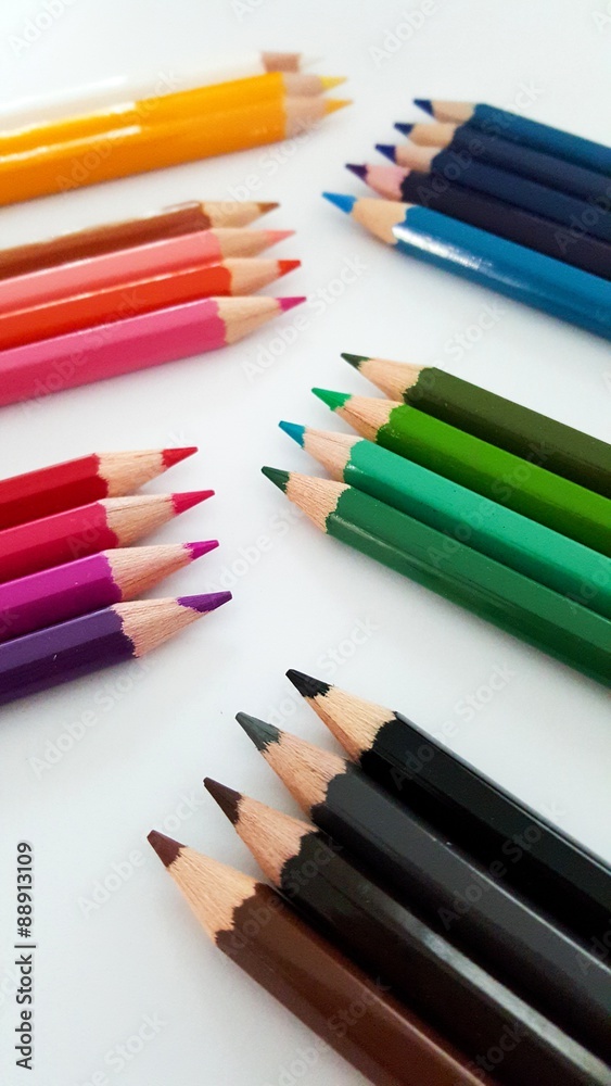 Systematic Display of Color Pencils Set Systematic Display of Color Pencils Set