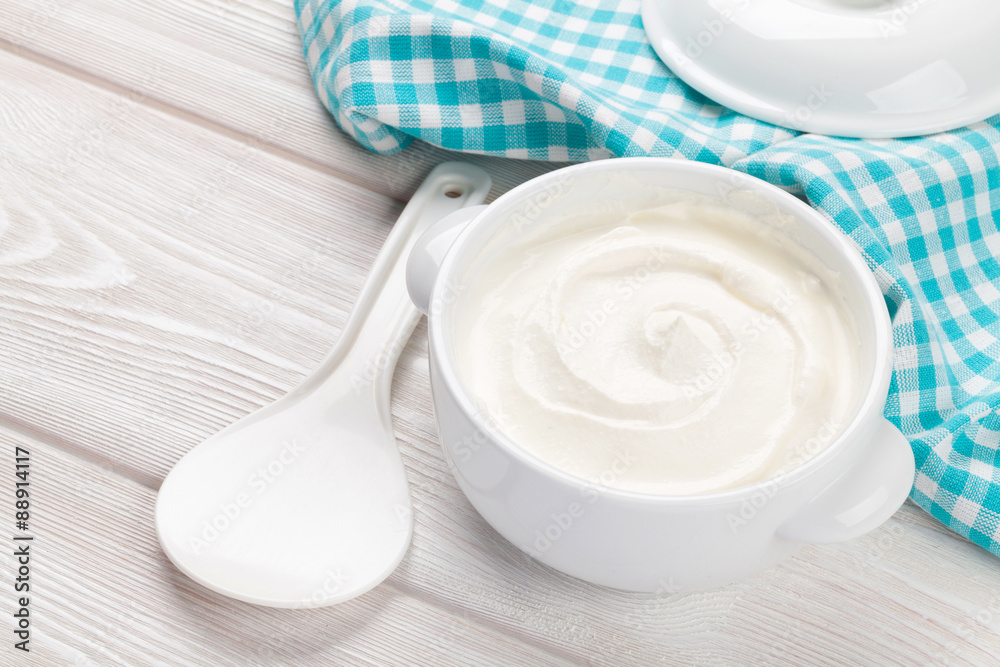 Sour cream in a bowl Sour cream in a bowl