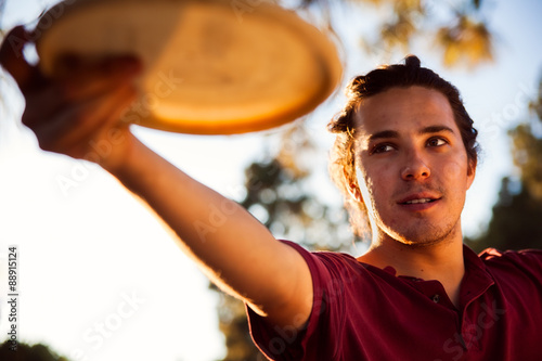 Midway disk golf throw. 