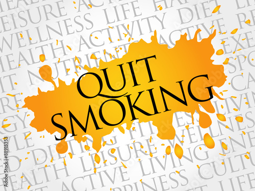 Quit Smoking word cloud, health concept