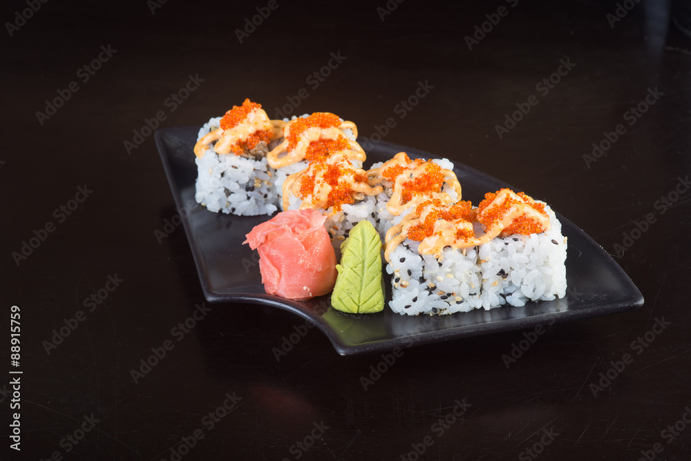japanese cuisine. sushi on the background japanese cuisine. sushi on the background