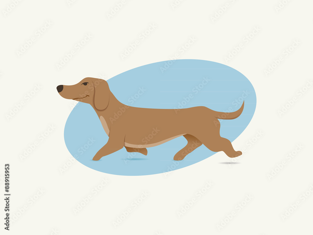 Fototapeta premium Cartoon daschund
