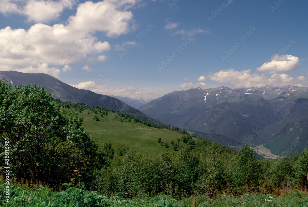 view on Caucasus mountain