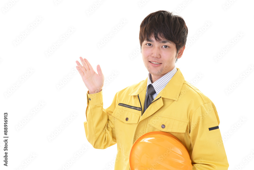 笑顔の労働者