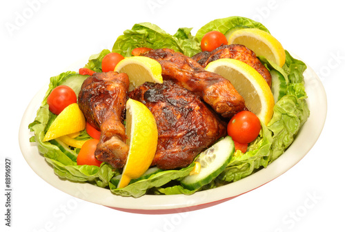 Cooked Chicken Portions And Salad