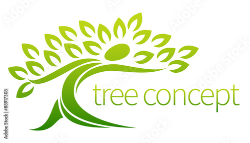 Person tree icon concept