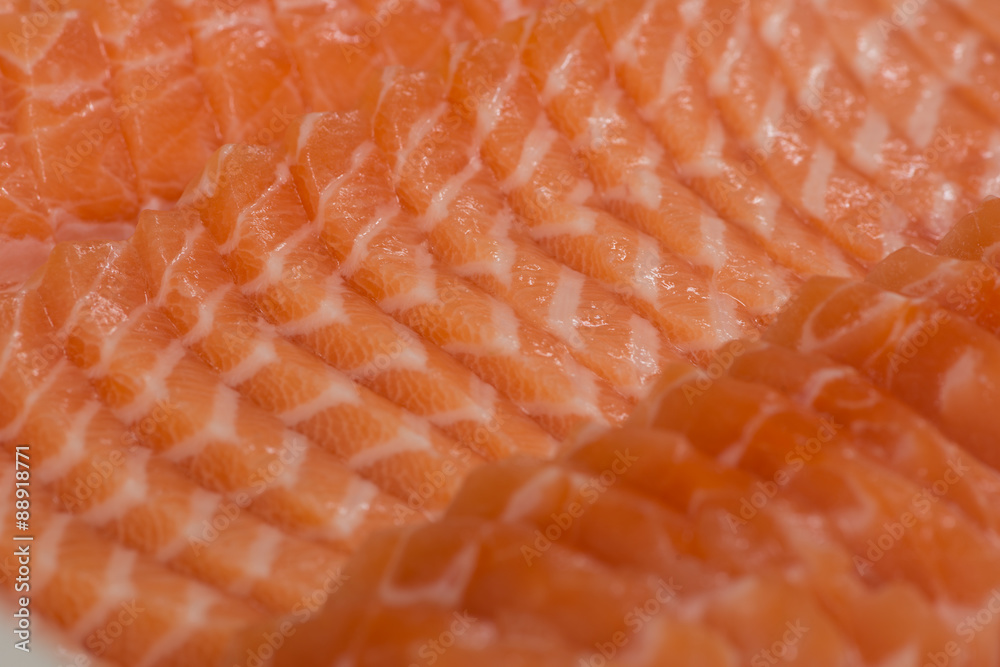 Sliced fresh salmon sushi Sliced fresh salmon sushi
