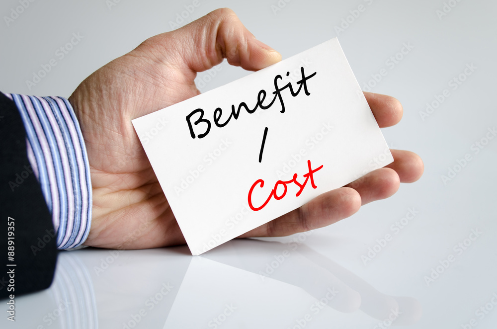 Benefits cost Text Concept Benefits cost Text Concept