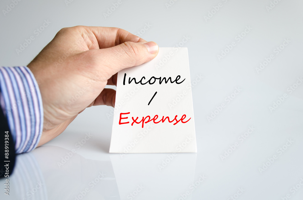 Income expense Text Concept Income expense Text Concept