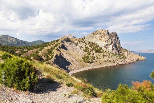 Republic of Crimea, Blue Bay and Mount Koba-Kaya, summer landscape