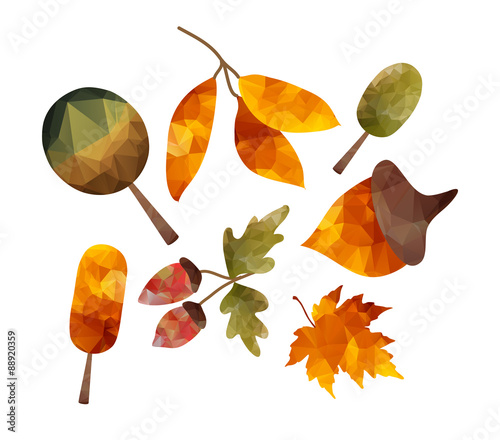 triangular autumn element for design
