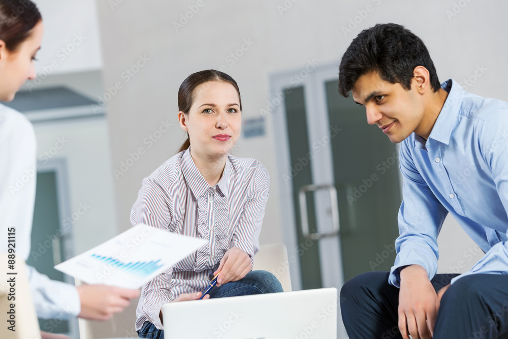 Fototapeta premium Students working in cooperation