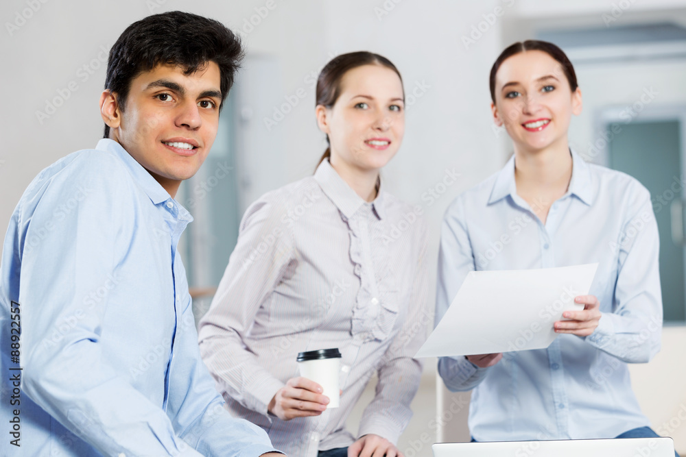 Fototapeta premium Students working in cooperation