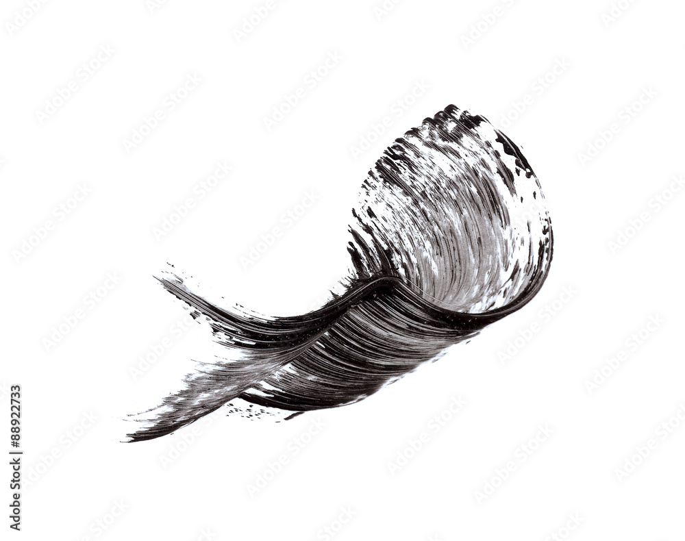 smear of black mascara isolated on white smear of black mascara isolated on white