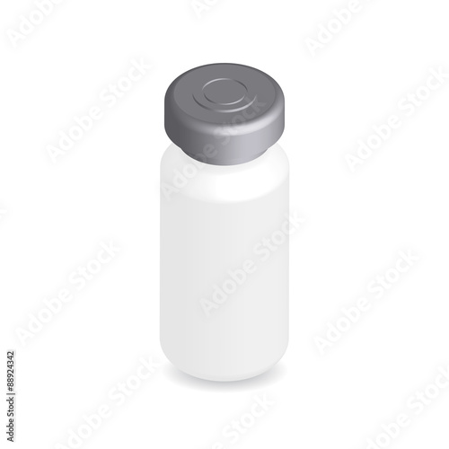 Illustration of ampules, bottles, vials isolated on white backgr