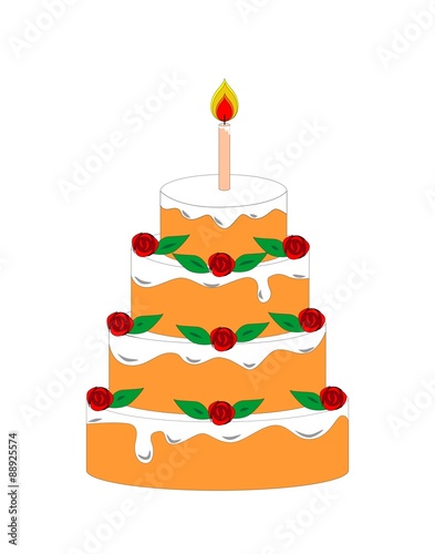 illustration dedicated to the birthday and the birthday cake.