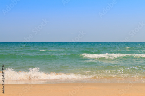 Sea water sky and sand background