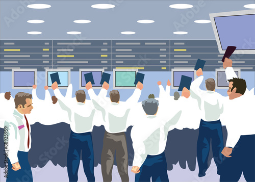 Exchange panic brokers. Vector