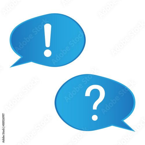 question and exclamation mark with speech bubble