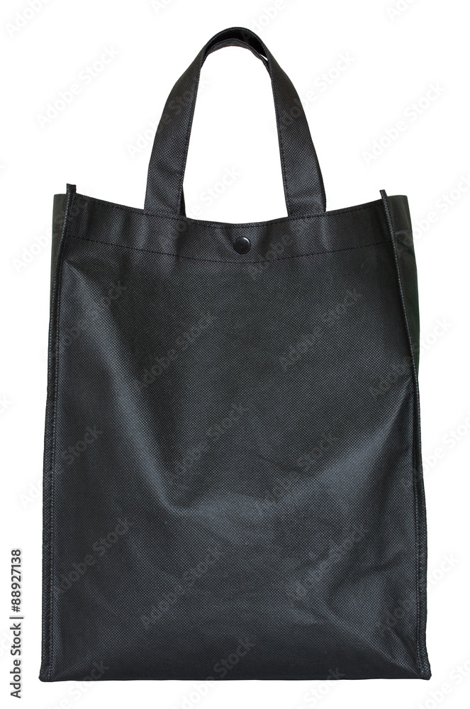 black reusable shopping bag isolated on white black reusable shopping bag isolated on white