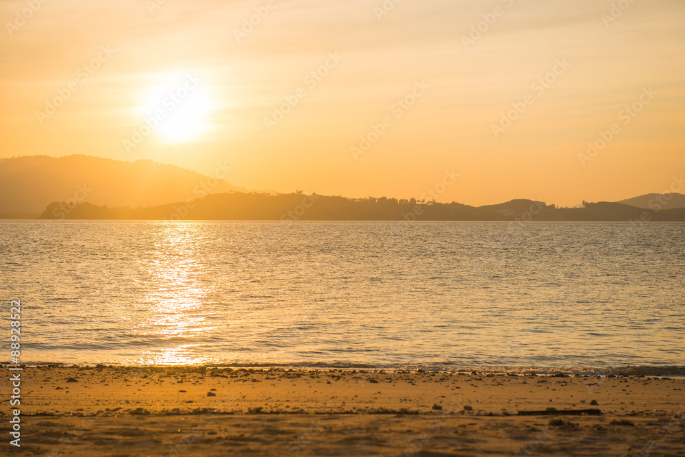 beautiful sunset at Naka Noi Island Phuket, Thailand