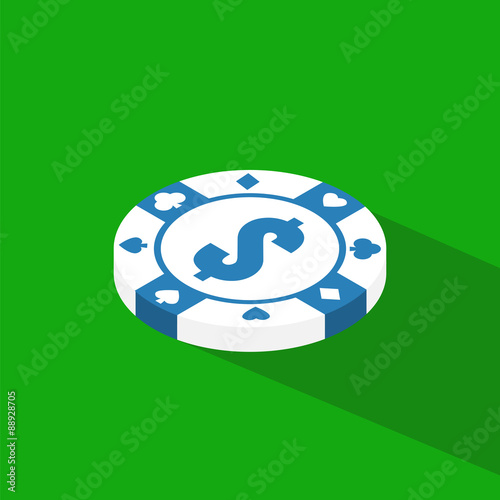Flat poker table. Flat Poker table isometric