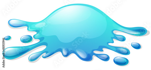 Blue slime on white background