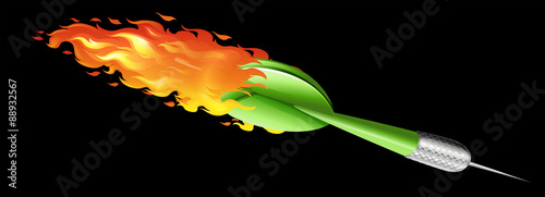 Green dart on fire