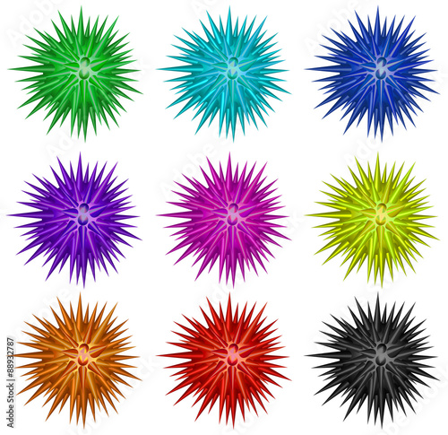 Colorful balls with spikes