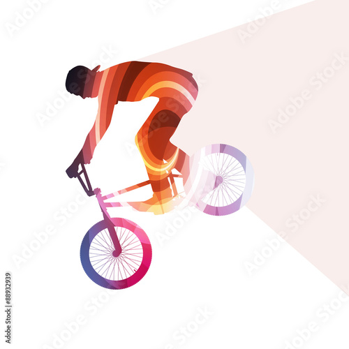 Extreme cyclists abstract bicycle rider silhouette vector backgr