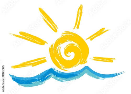 sun Logo with the sea.