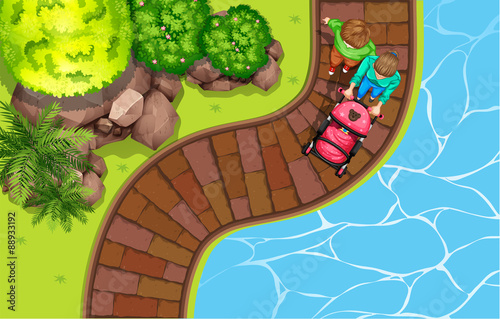 Top view of a park