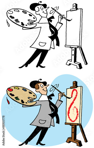 Artist with Easel